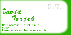 david torjek business card