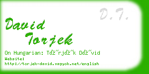 david torjek business card